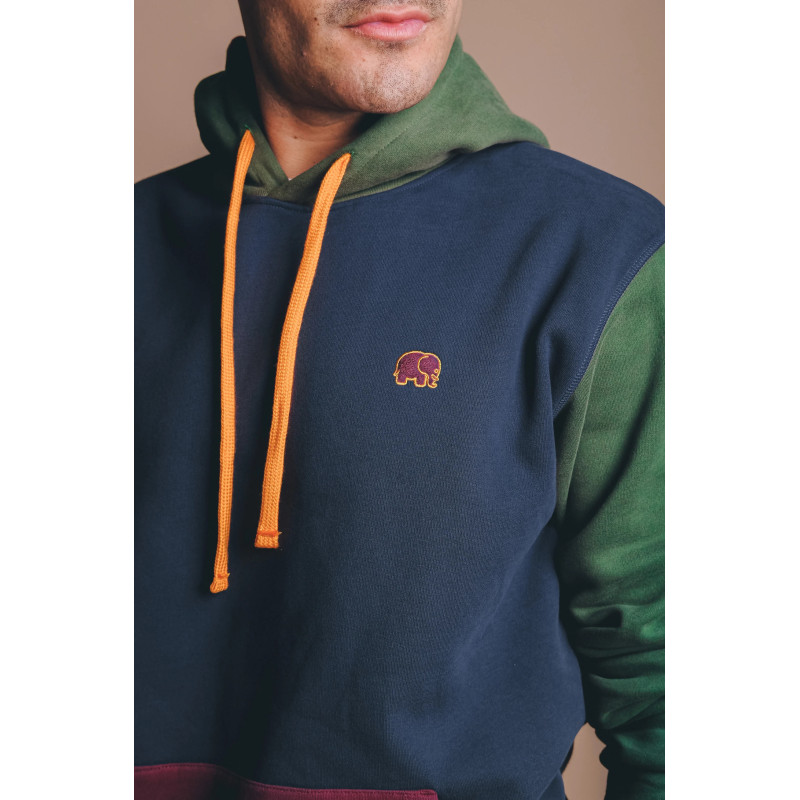 Organic Color Block Hoodie Tre