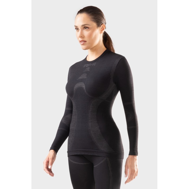 Baselayer femme Ironic T-shirt LS Lady IRN pplG 7.1 M – Chaleur mérinos | Horizon Montagne - laboiteaskis.fr