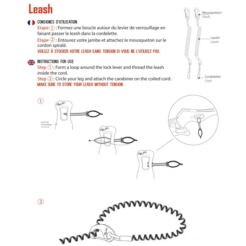 Accessoires rando PLUM Cordelette Leash – Boucle fusible 65 kg