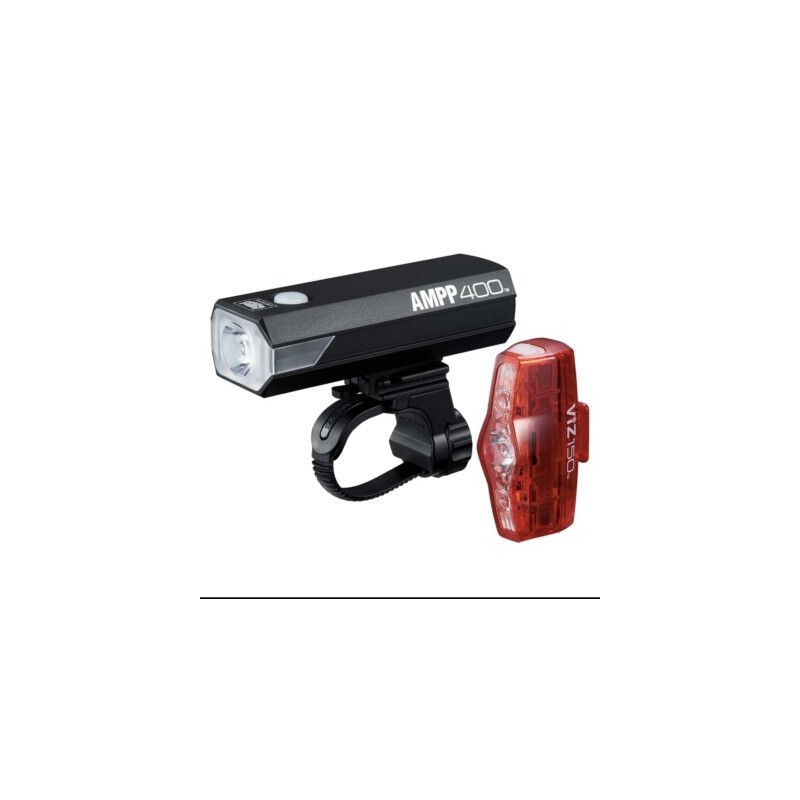 Cat Eye AMPP 400 & VIZ 150 Kit éclairage vélo | Éclairage rechargeable USB
