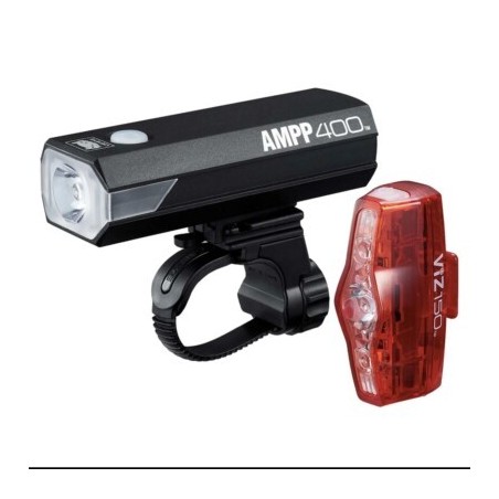 Cat Eye AMPP 400 & VIZ 150 Kit éclairage vélo | Éclairage rechargeable USB